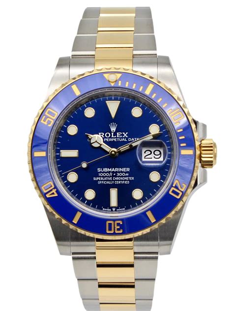 rolex submariner navy blue gold m092117|rolex submariner 126613.